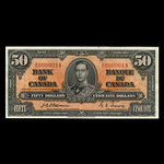 Canada, Banque du Canada, 50 dollars <br /> 2 janvier 1937