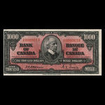 Canada, Banque du Canada, 1,000 dollars <br /> 2 janvier 1937