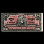 Canada, Banque du Canada, 1,000 dollars <br /> 2 janvier 1937