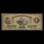 Canada, Dominion du Canada, 1 dollar <br /> 1 juillet 1870
