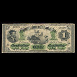 Canada, Dominion du Canada, 1 dollar <br /> 1 juillet 1870