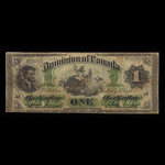 Canada, Dominion du Canada, 1 dollar <br /> 1 juillet 1870