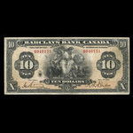 Canada, Barclays Bank, 10 dollars <br /> 3 septembre 1929