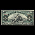 Canada, Bank of Hamilton, 5 dollars <br /> 1 juin 1914