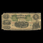 Canada, Mechanics Bank (Montréal), 4 dollars <br /> 1 juin 1872