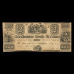 Canada, Mechanics Bank of St. John's, 2 piastres <br /> 2 mai 1860