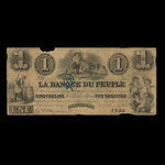 Canada, Banque du Peuple (People's Bank), 1 dollar <br /> 1 mars 1850
