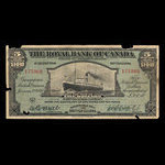 Guyane britannique, Banque Royale du Canada, 5 dollars <br /> 2 janvier 1920
