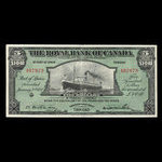 Trinité, Banque Royale du Canada, 5 dollars <br /> 2 janvier 1920