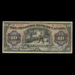 Canada, Traders Bank of Canada, 10 dollars <br /> 2 janvier 1909