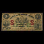 Canada, Union Bank of Lower Canada, 1 dollar <br /> 1 mars 1866