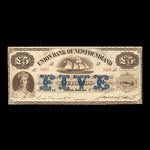 Canada, Union Bank of Newfoundland, 5 livres(anglaise) <br /> 1 octobre 1881