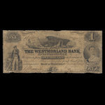Canada, Westmorland Bank of New Brunswick, 1 dollar <br /> 1 novembre 1859