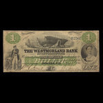 Canada, Westmorland Bank of New Brunswick, 1 dollar <br /> 1 août 1861