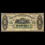 Canada, Consolidated Bank of Canada, 4 dollars <br /> 1 juillet 1876