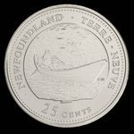 Canada, Élisabeth II, 25 cents <br /> 5 mars 1992