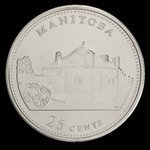 Canada, Élisabeth II, 25 cents <br /> 7 avril 1992