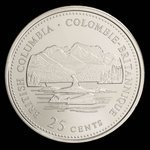 Canada, Élisabeth II, 25 cents <br /> 9 novembre 1992