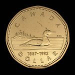 Canada, Élisabeth II, 1 dollar <br /> 1992