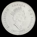 Canada, Élisabeth II, 25 cents <br /> 6 août 1992