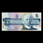 Canada, Banque du Canada, 5 dollars <br /> 1986