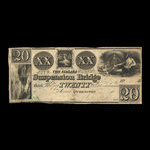 Canada, Niagara Suspension Bridge Bank, 20 dollars <br /> 1837