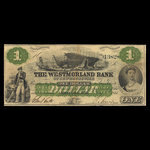 Canada, Westmorland Bank of New Brunswick, 1 dollar <br /> 1 août 1861