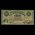 Canada, Banque de Montréal, 1 dollar <br /> 3 janvier 1859