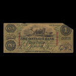 Canada, Ontario Bank, 1 dollar <br /> 15 août 1861