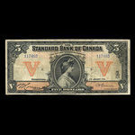 Canada, Standard Bank of Canada, 5 dollars <br /> 2 janvier 1914