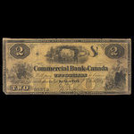 Canada, Commercial Bank of Canada, 2 dollars <br /> 2 janvier 1857