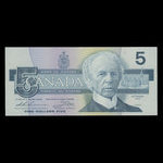 Canada, Banque du Canada, 5 dollars <br /> 1986