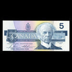 Canada, Banque du Canada, 5 dollars <br /> 1986