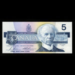 Canada, Banque du Canada, 5 dollars <br /> 1986