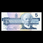 Canada, Banque du Canada, 5 dollars <br /> 1986