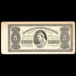 Canada, Bank of British North America, 5 dollars <br /> 1 mai 1884