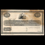 Canada, Commercial Bank of Newfoundland, 10 livres(anglaise) <br /> 1859
