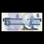 Canada, Banque du Canada, 5 dollars <br /> 1986