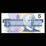 Canada, Banque du Canada, 5 dollars <br /> 1986