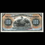 Canada, Canadian Bank of Commerce, 100 dollars <br /> 2 mai 1898