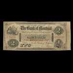Canada, Banque de Montréal, 2 dollars <br /> 2 janvier 1857