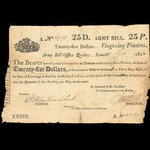 Canada, Army Bill Office, 25 dollars <br /> 17 avril 1813