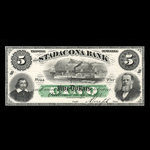 Canada, Stadacona Bank, 5 dollars <br /> 2 avril 1874