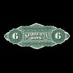 Canada, Stadacona Bank, 6 dollars <br /> 2 avril 1874