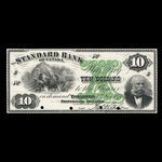 Canada, Standard Bank of Canada, 10 dollars <br /> 1 novembre 1876