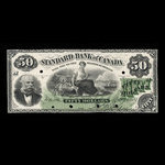 Canada, Standard Bank of Canada, 50 dollars <br /> 1 juillet 1881