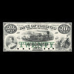 Canada, Bank of Toronto (The), 20 dollars <br /> 1 juillet 1880