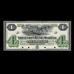 Canada, Union Bank of Halifax, 4 dollars <br /> 1 juin 1870