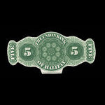 Canada, Union Bank of Halifax, 5 dollars <br /> 1 juin 1870