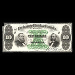 Canada, Exchange Bank of Canada, 10 dollars <br /> 1 novembre 1872